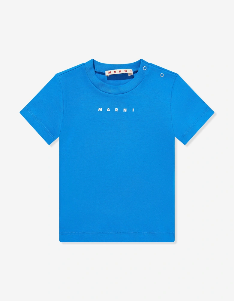 Baby Cotton Logo T-Shirt in Blue