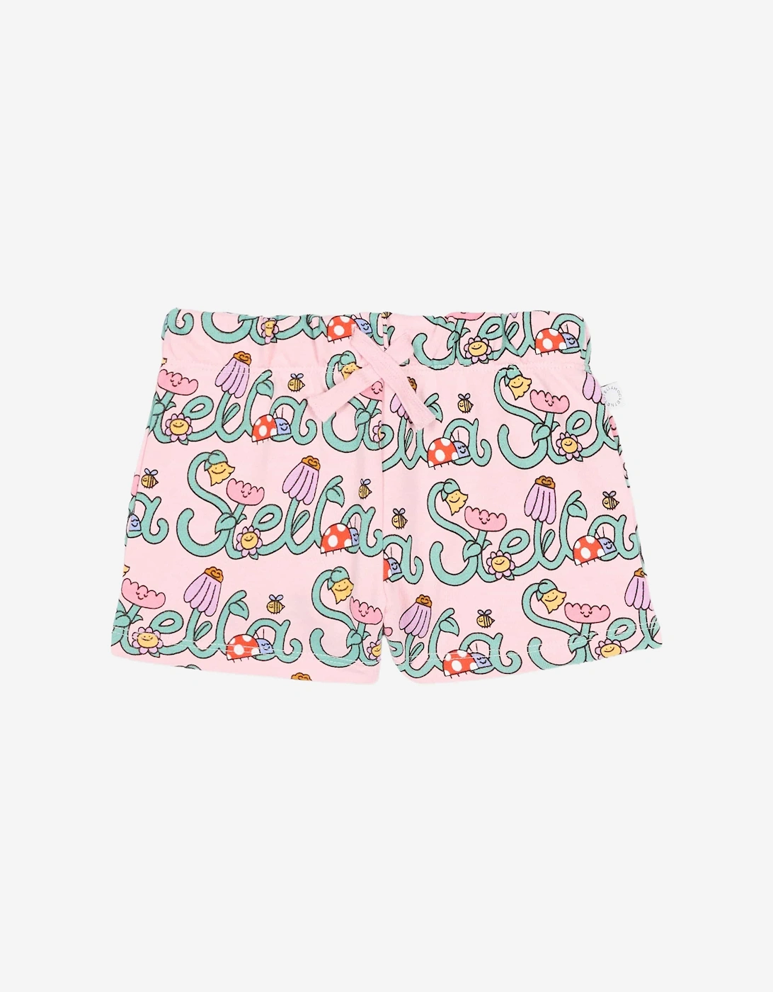 Baby Girls Flower Logo Shorts in Pink, 4 of 3