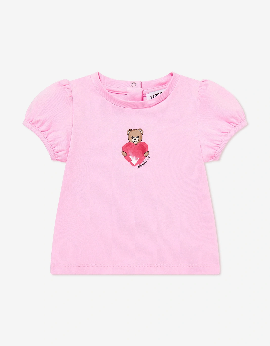 Baby Girls Teddy Heart T-Shirt in Pink, 5 of 4