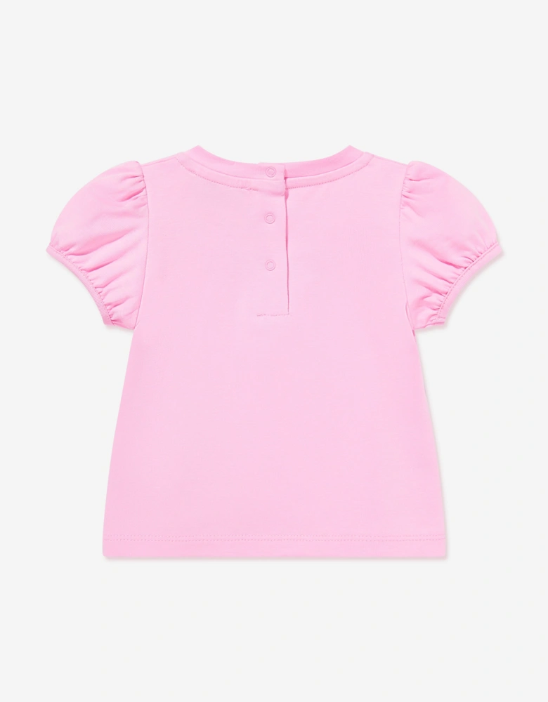 Baby Girls Teddy Heart T-Shirt in Pink