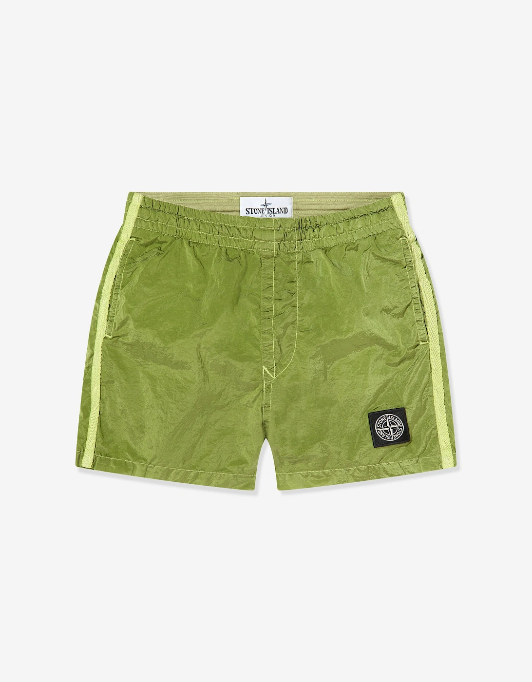 Boys Compass Logo Swim Shorts in Green, 5 of 4