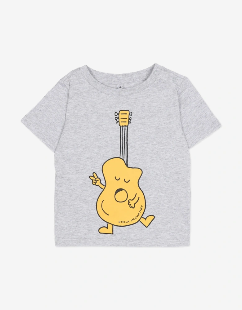 Baby Boys Guitar Print T-Shirt in Grey