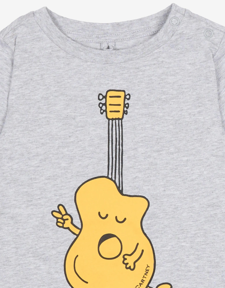 Baby Boys Guitar Print T-Shirt in Grey