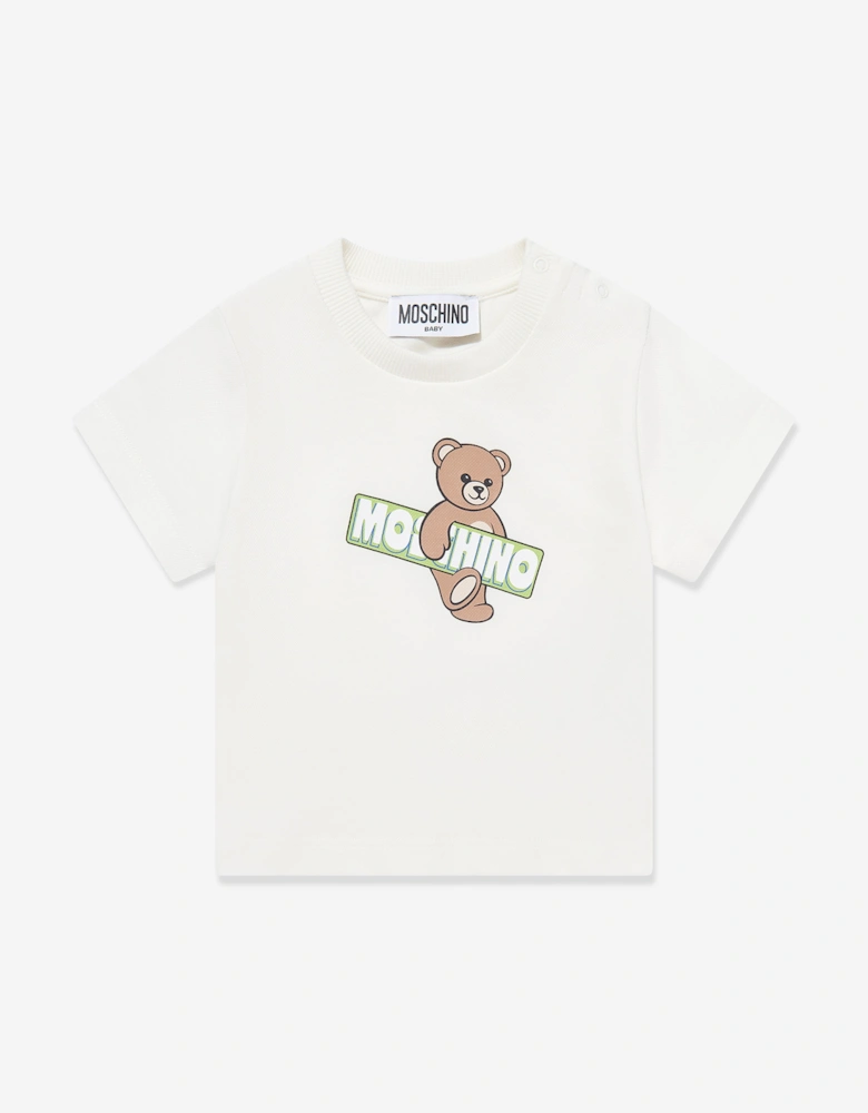 Baby Teddy Bear Logo T-Shirt in Ivory