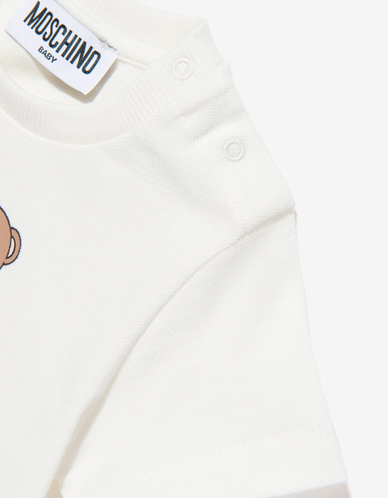 Baby Teddy Bear Logo T-Shirt in Ivory