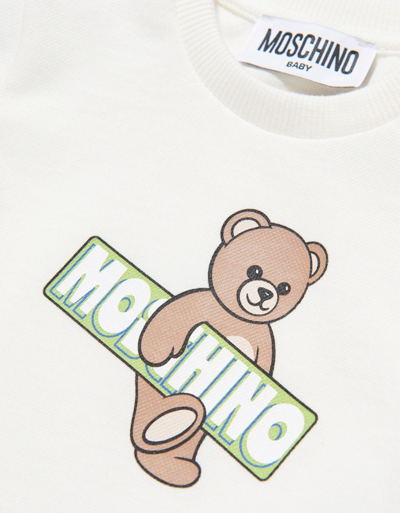 Baby Teddy Bear Logo T-Shirt in Ivory