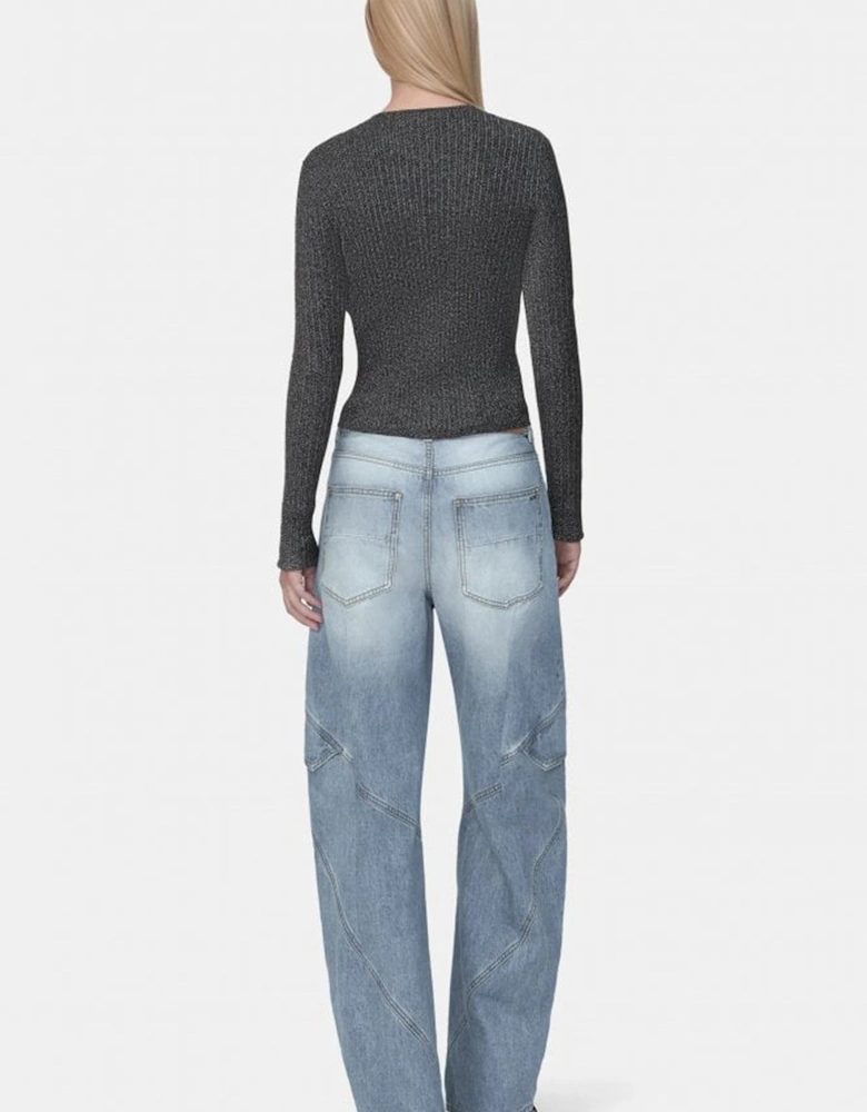 Womens Panelled Jeans Blue