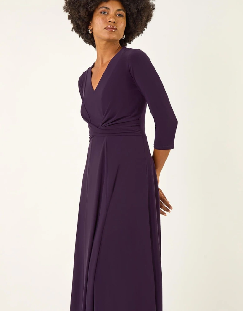 Stretch Crossover Midi Dress