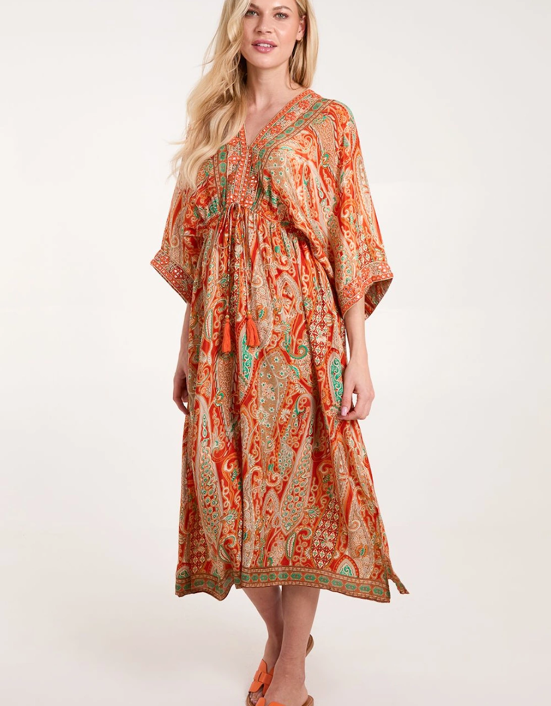 Embellished Kimono Dress Midi, 2 of 1