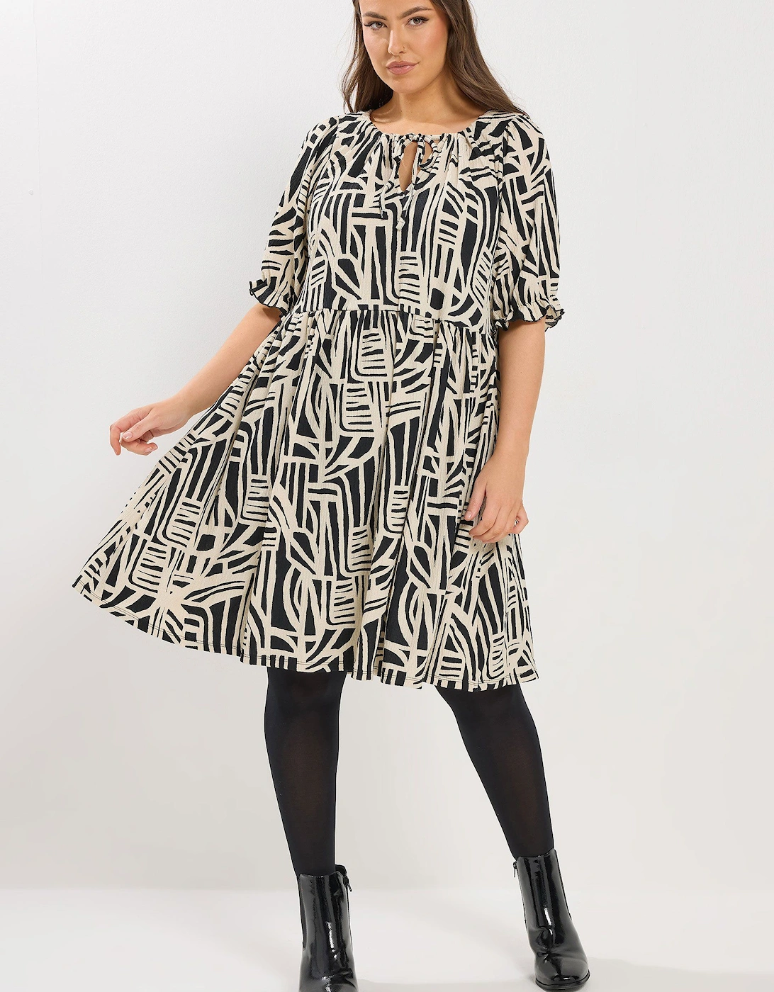 Abstract Tie Neck Dress, 2 of 1
