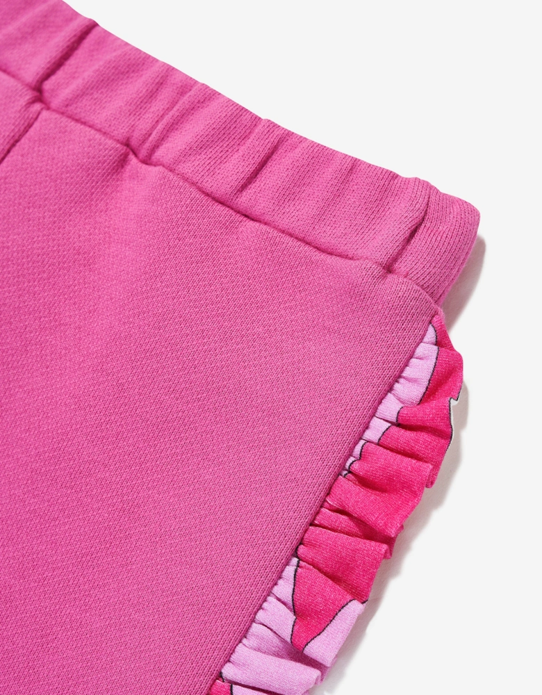 Baby Girls Ruffle Trim Joggers in Pink