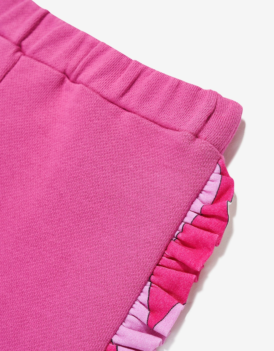 Baby Girls Ruffle Trim Joggers in Pink