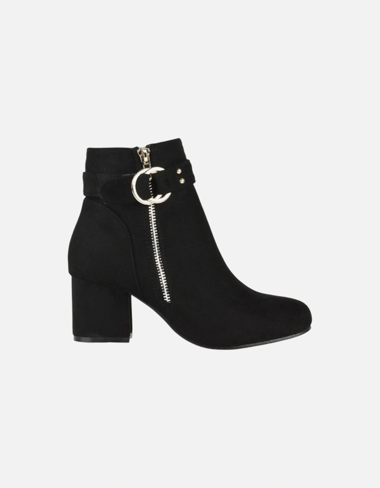 Womens/Ladies Lakesha Mid Block Heel Ankle Boots