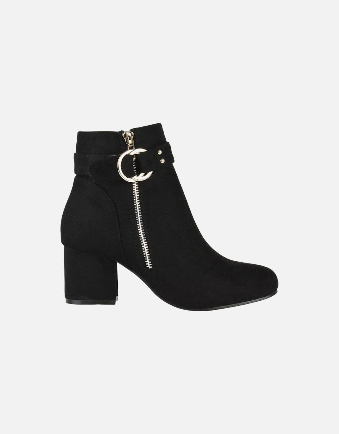 Womens/Ladies Lakesha Mid Block Heel Ankle Boots