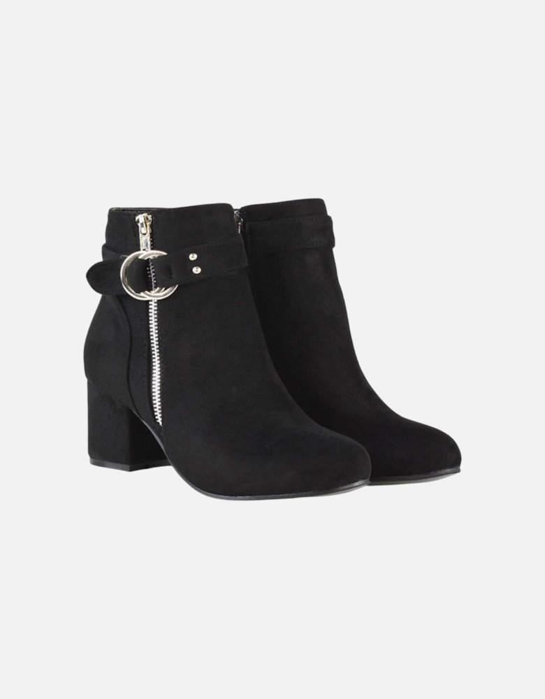 Womens/Ladies Lakesha Mid Block Heel Ankle Boots