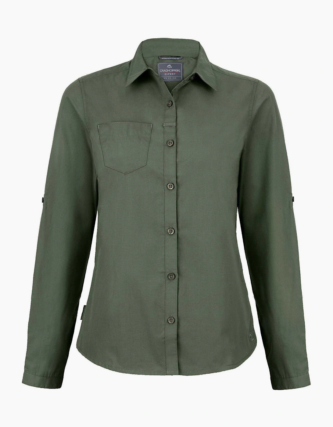Craghoppers Women's Dark Cedar Green / Kiwi Long-Sleeved Shirt - Size 16