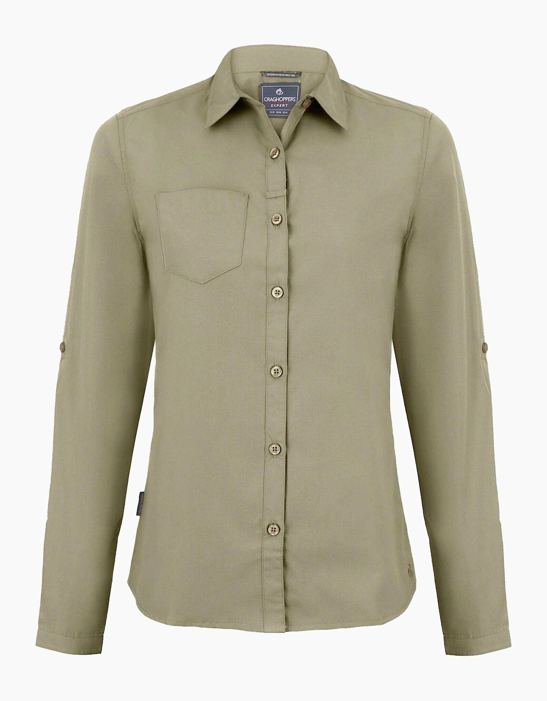 Craghoppers Women's Grey / Kiwi Long-Sleeved Shirt - Size 12