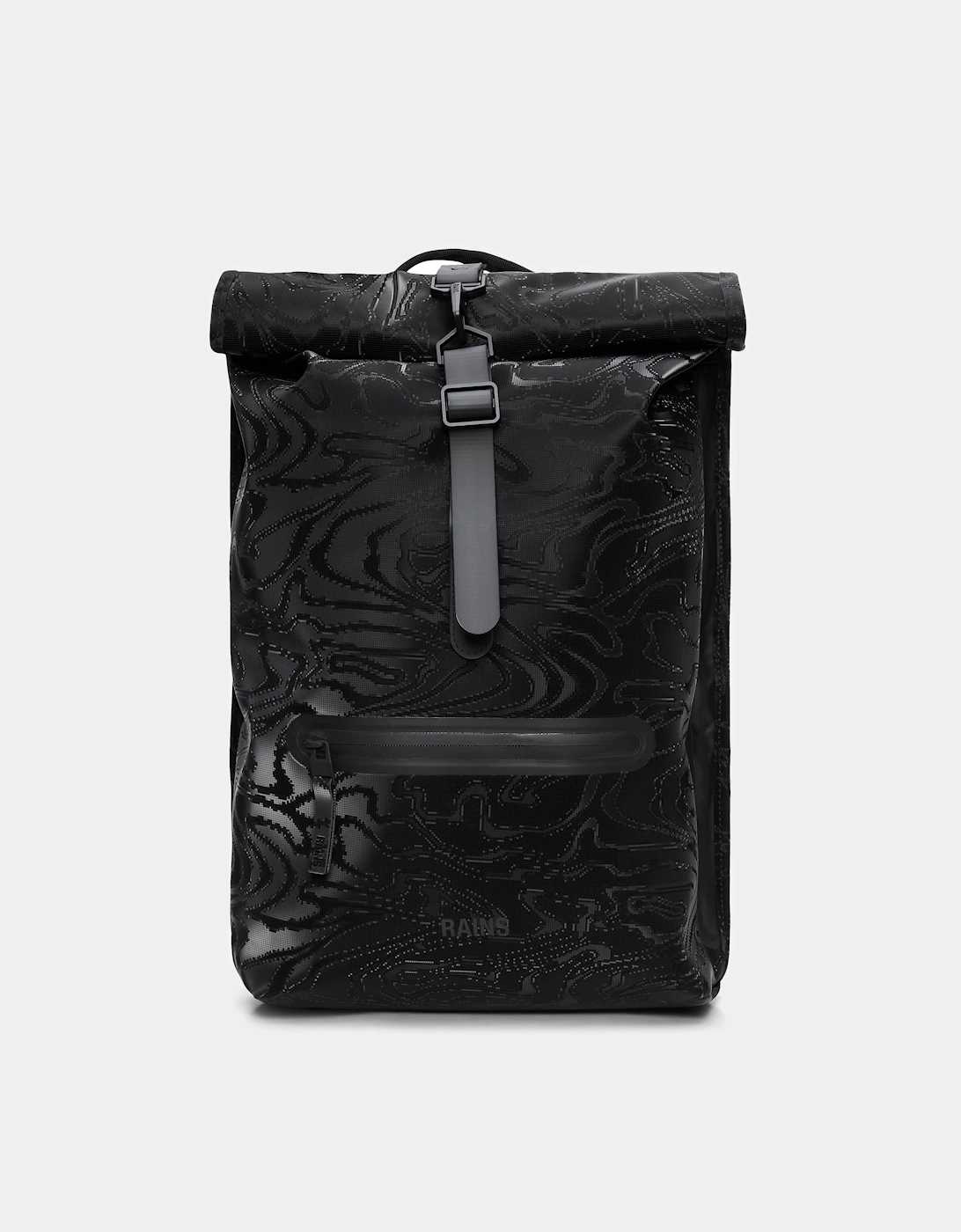 Rains Unisex Black Rolltop Rucksack - Amp 151 - Size: One Size