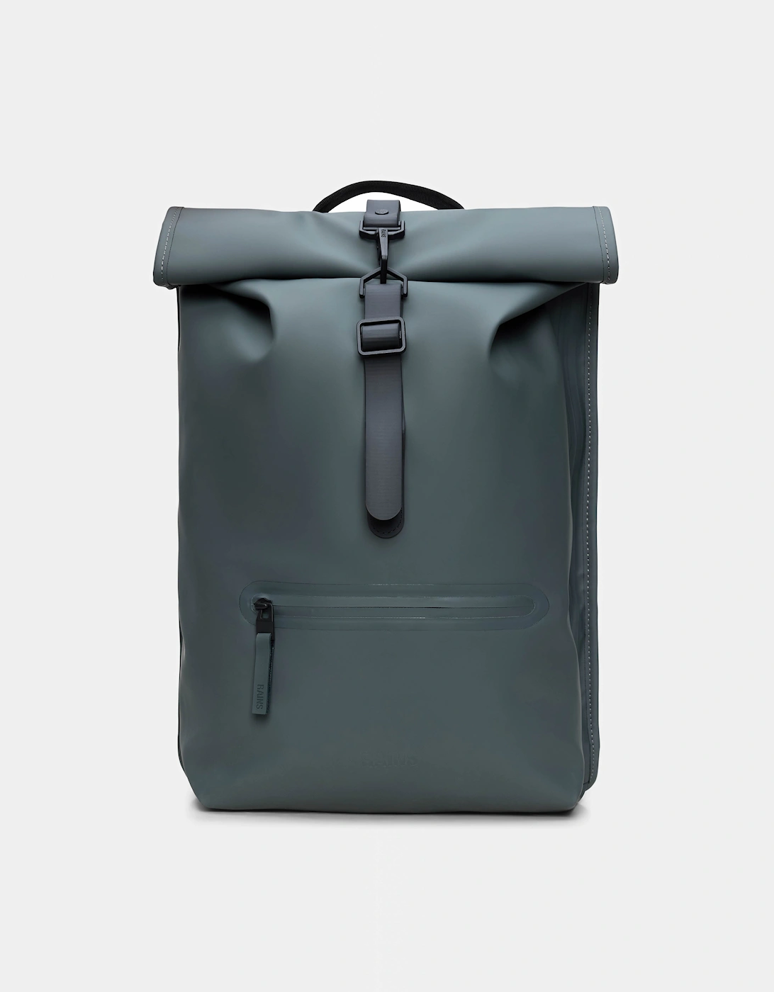 Rains Unisex Black Rolltop Rucksack - Dark Grey 153 - Size: One Size