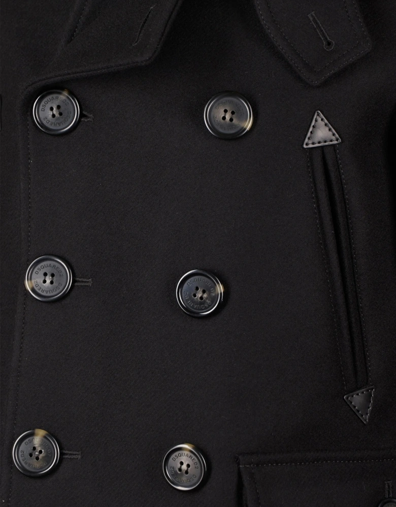 Felted Wool Peacoat Black