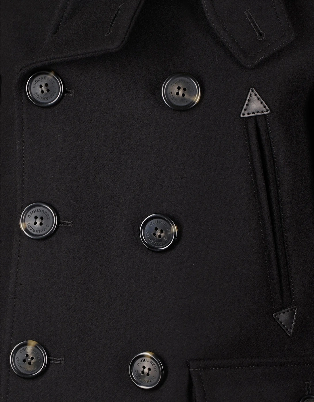 Felted Wool Peacoat Black