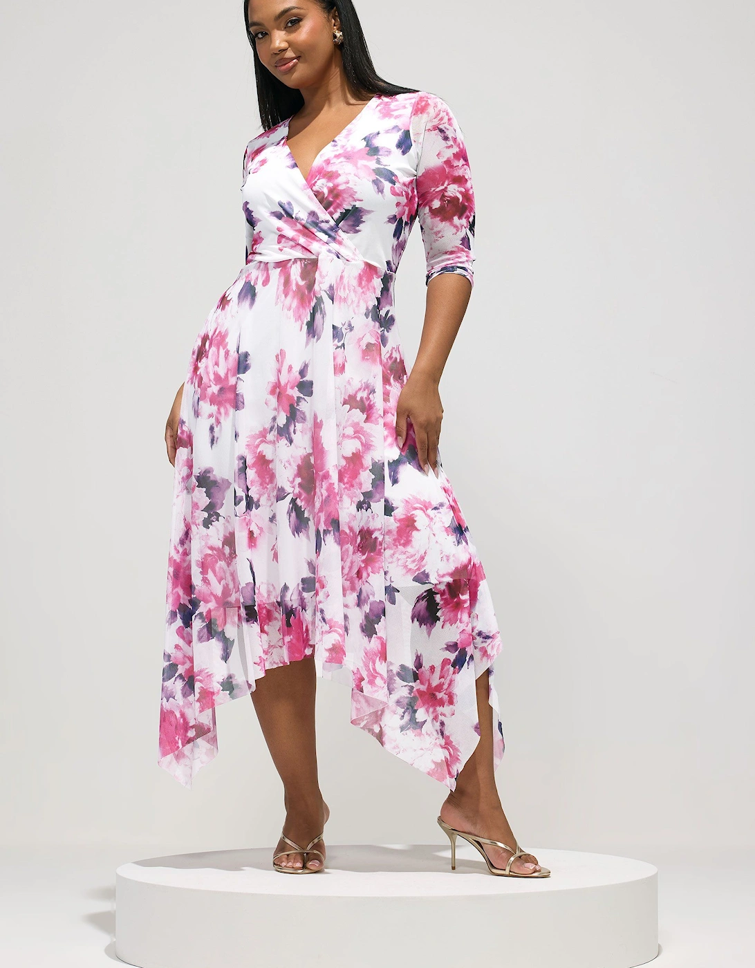 Floral Wrap Midi Dress, 2 of 1