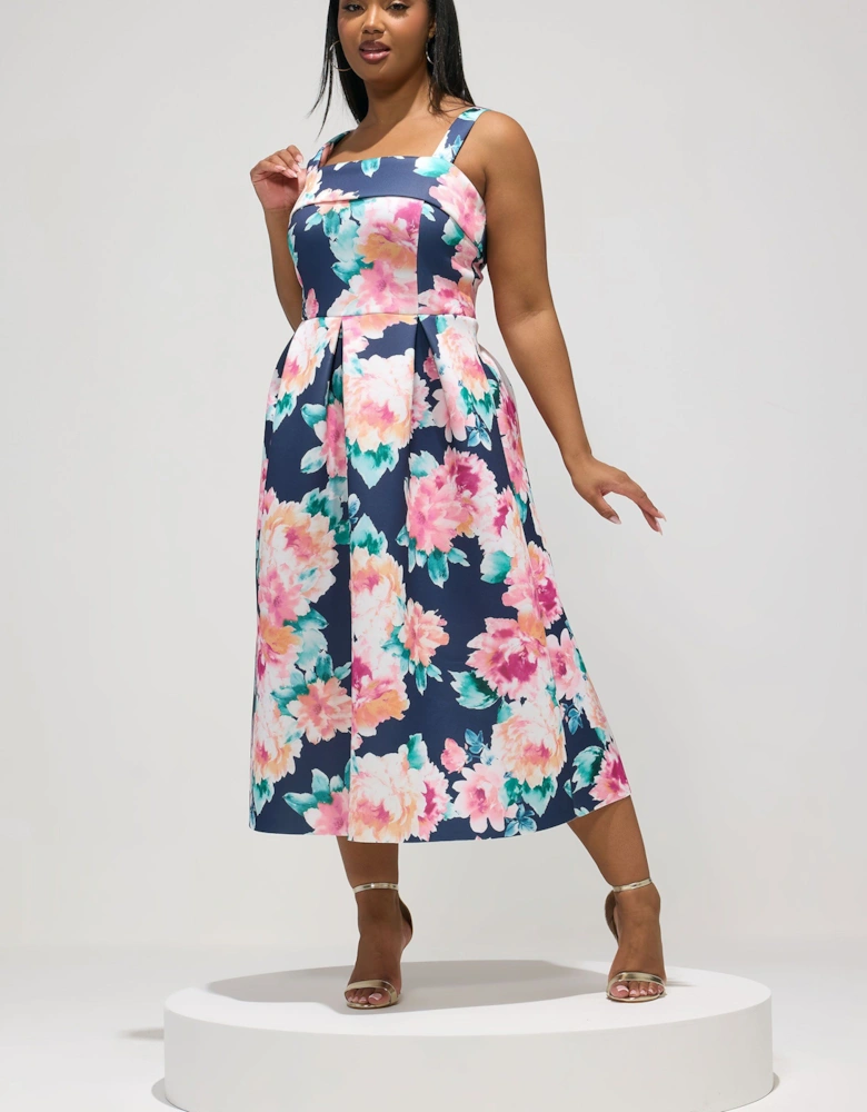 Floral Midi Skater Dress