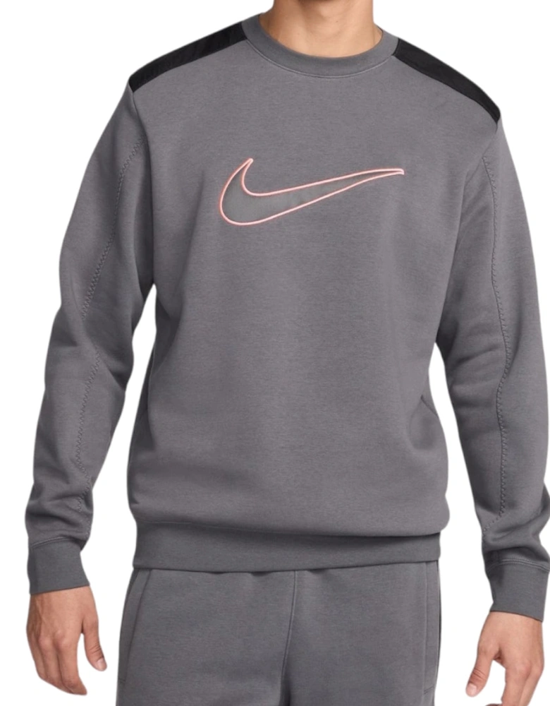 Large Swoosh Logo Grey Jumper