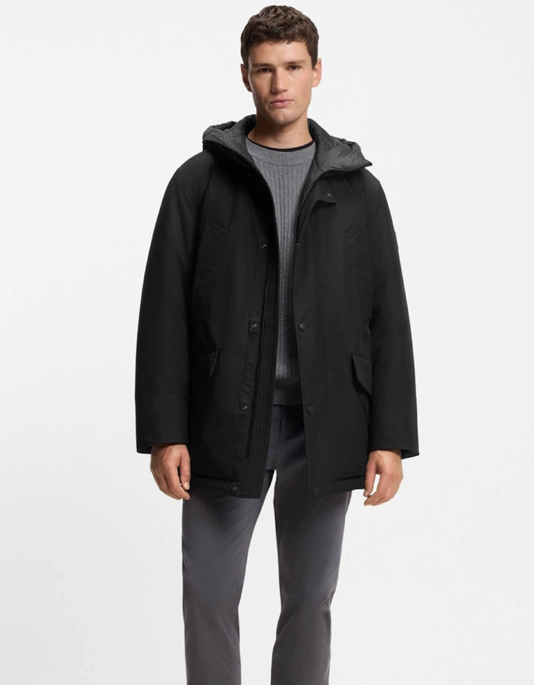 BOSS Orange Osiass Mens Water Repellent Jacket with Contrasting Trims  - Black 001