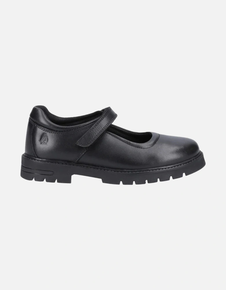 TANYA Girls Leather School Shoes Black