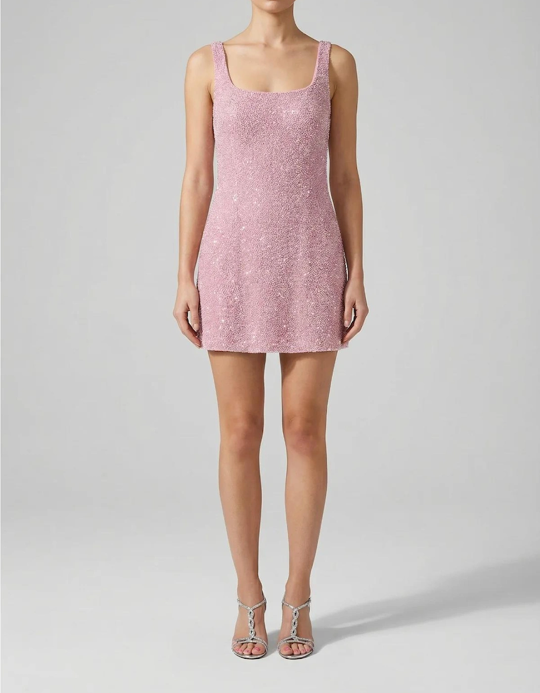Sofia Hand Beaded Dress Pale Pink