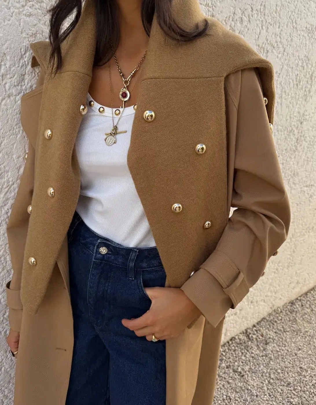 Tan stud Evie knit jumper