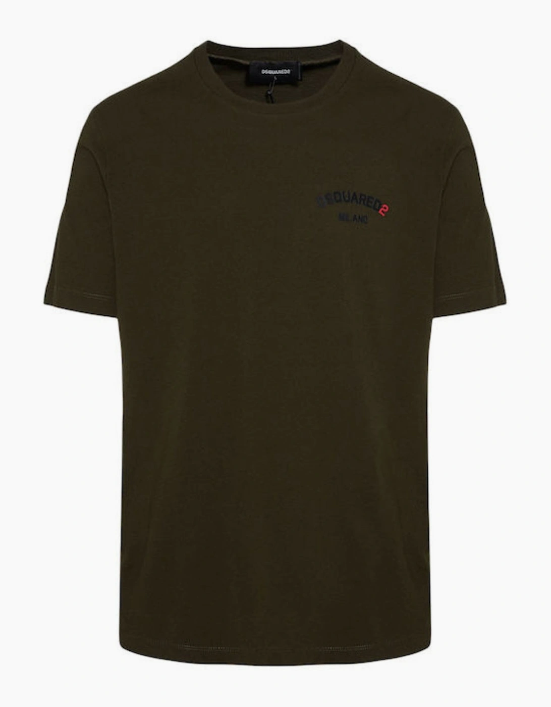 Dsquared2 Men's Dsquared2 Regular Fit Rubber Logo Military Green T-Shirt - Black
