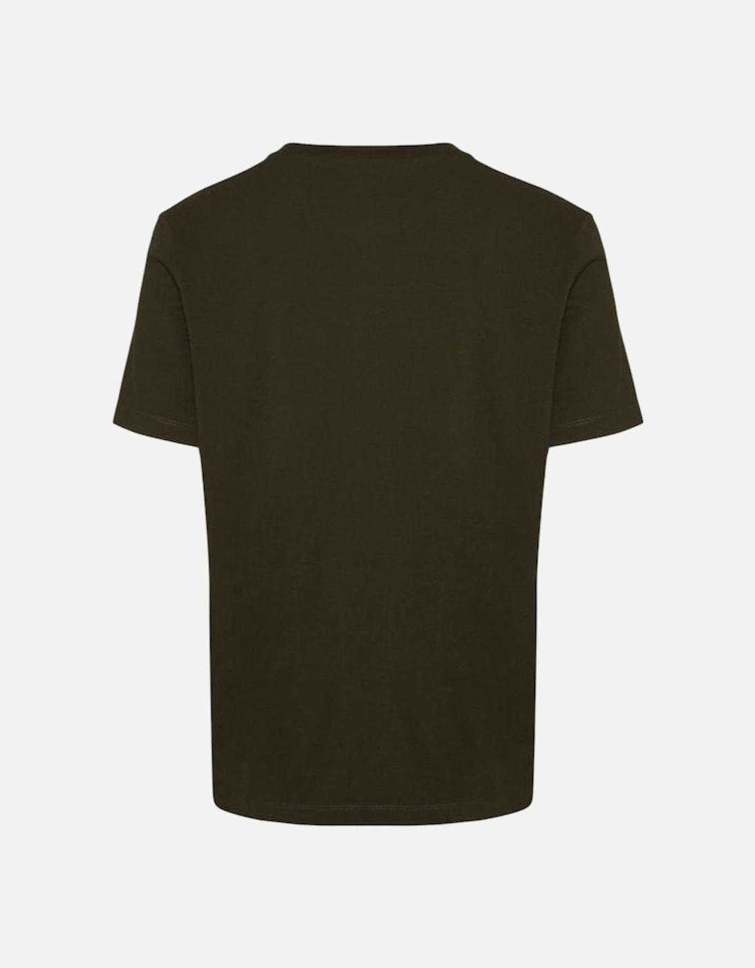 Regular Fit Rubber Logo Military Green T-Shirt