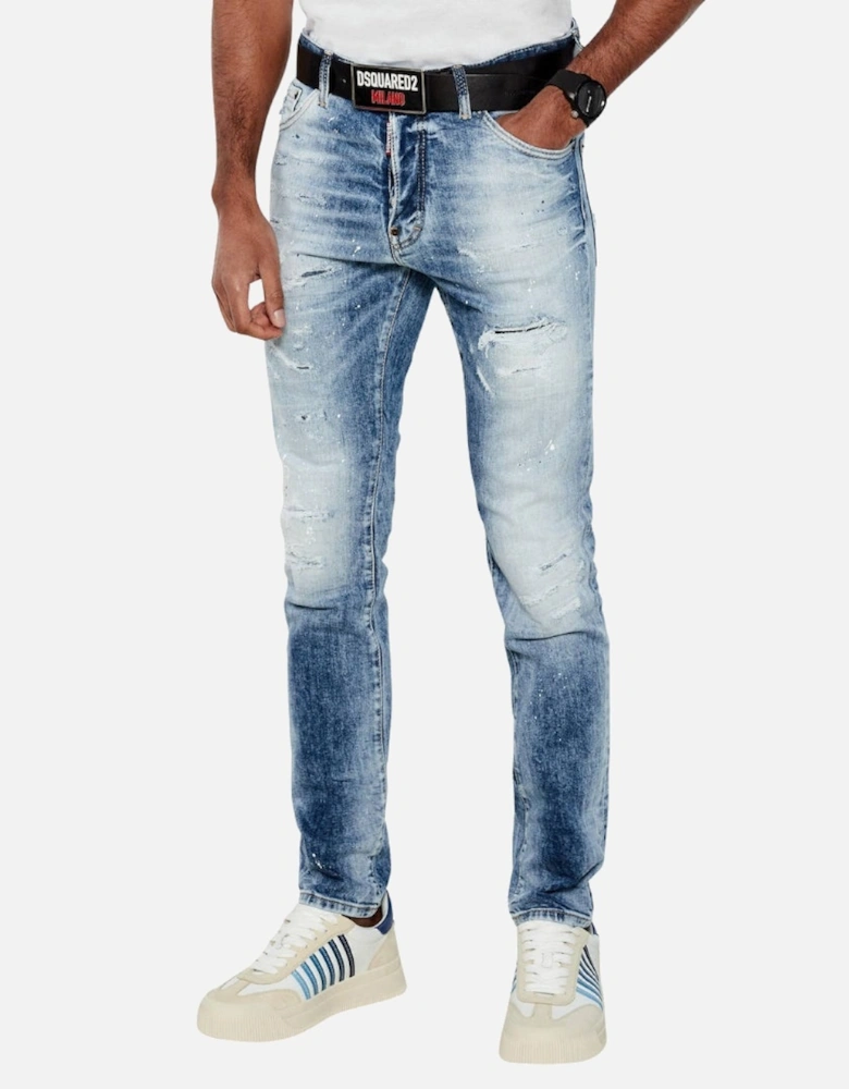 Light Scarface Wash Cool Guy Jeans Navy Blue