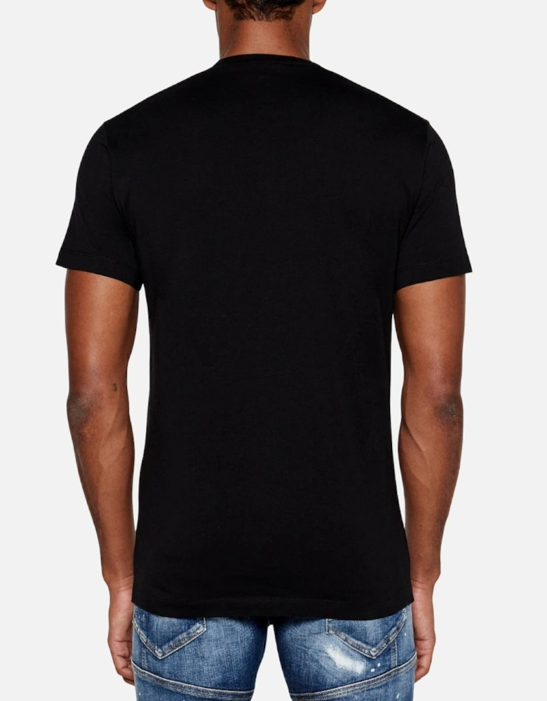 Small Dripping Maple Leaf Logo Black T-Shirt