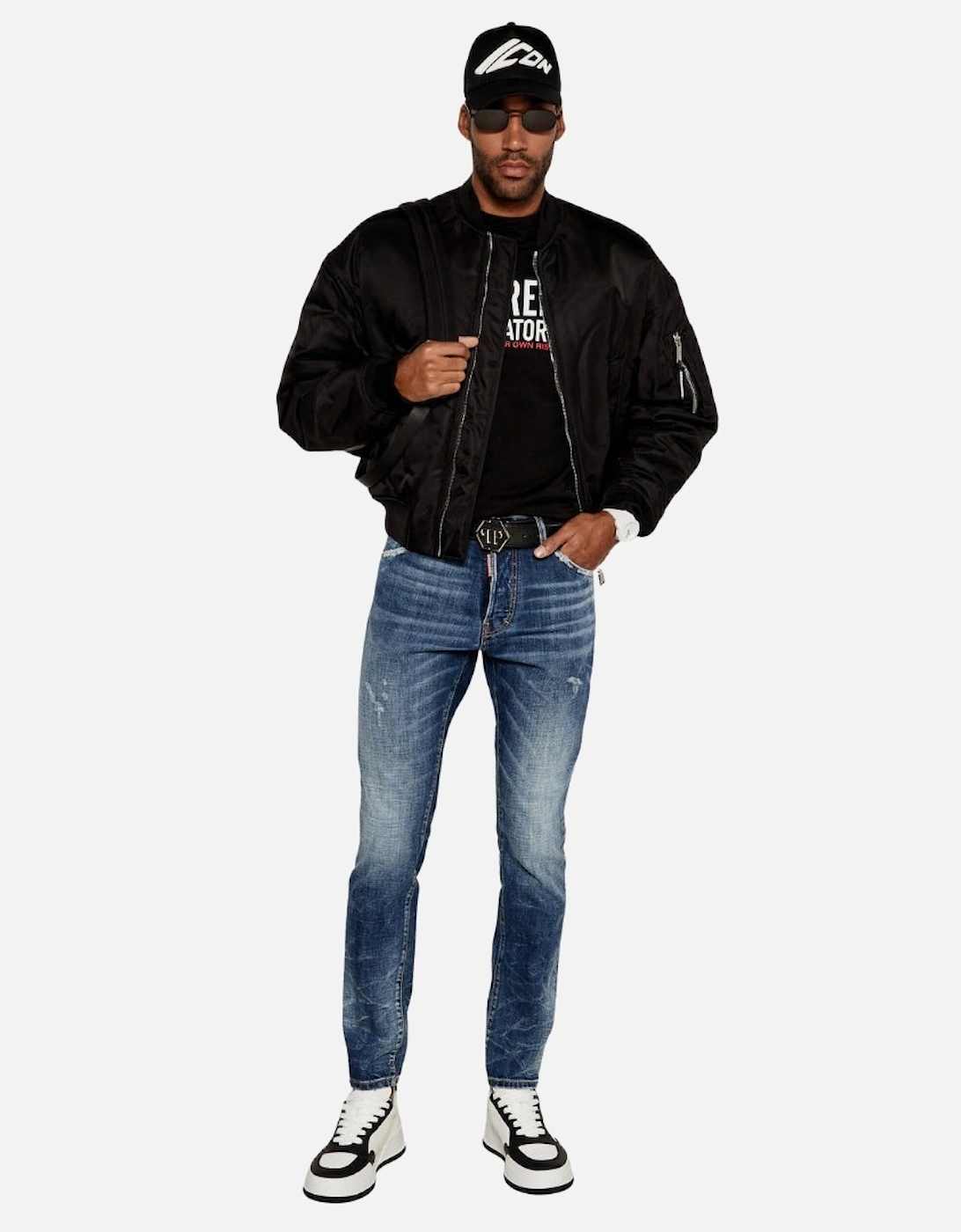 Medium Reflective Lake Wash Cool Guy Jeans Navy Blue