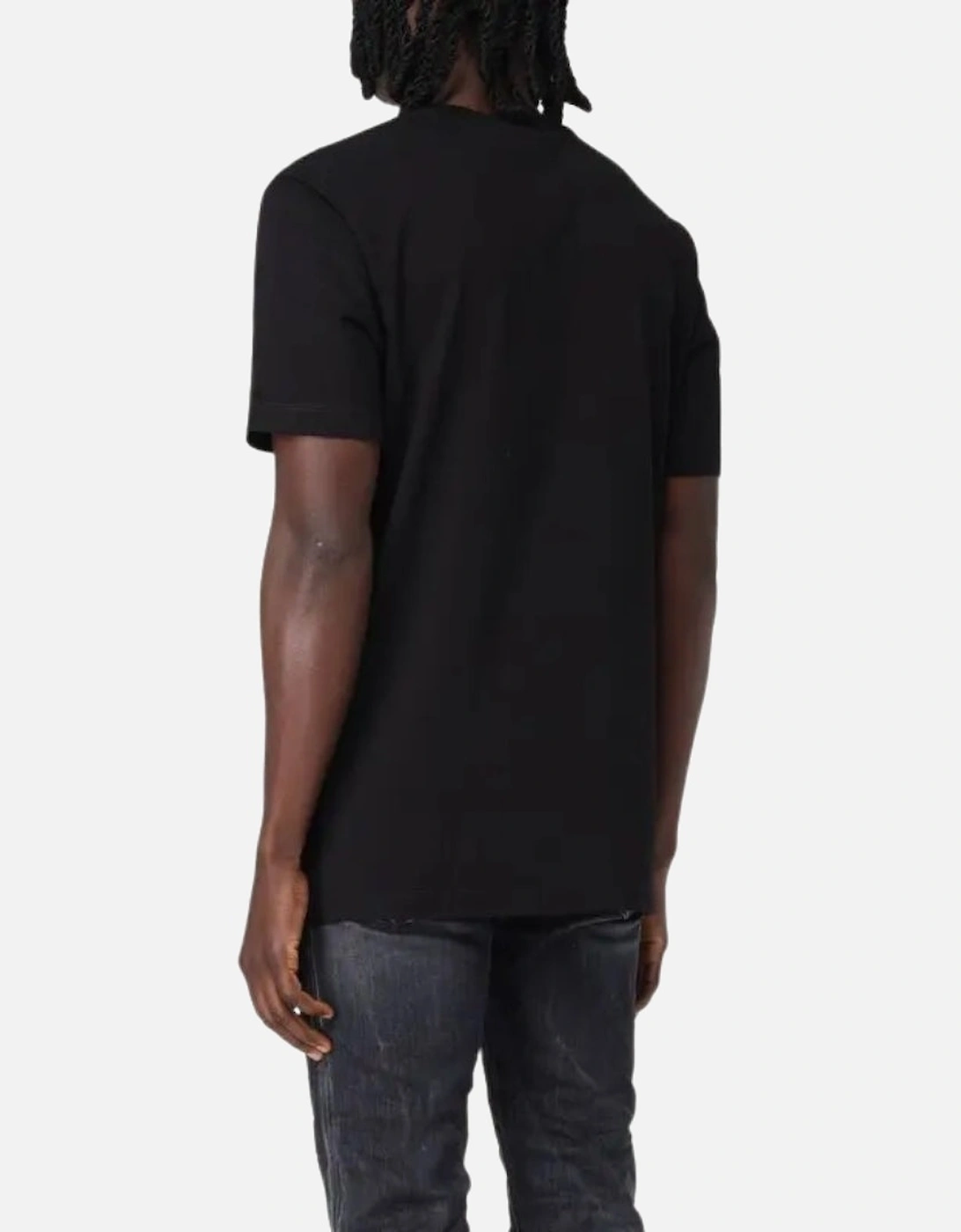 Regular Fit Rubber Logo Black T-Shirt
