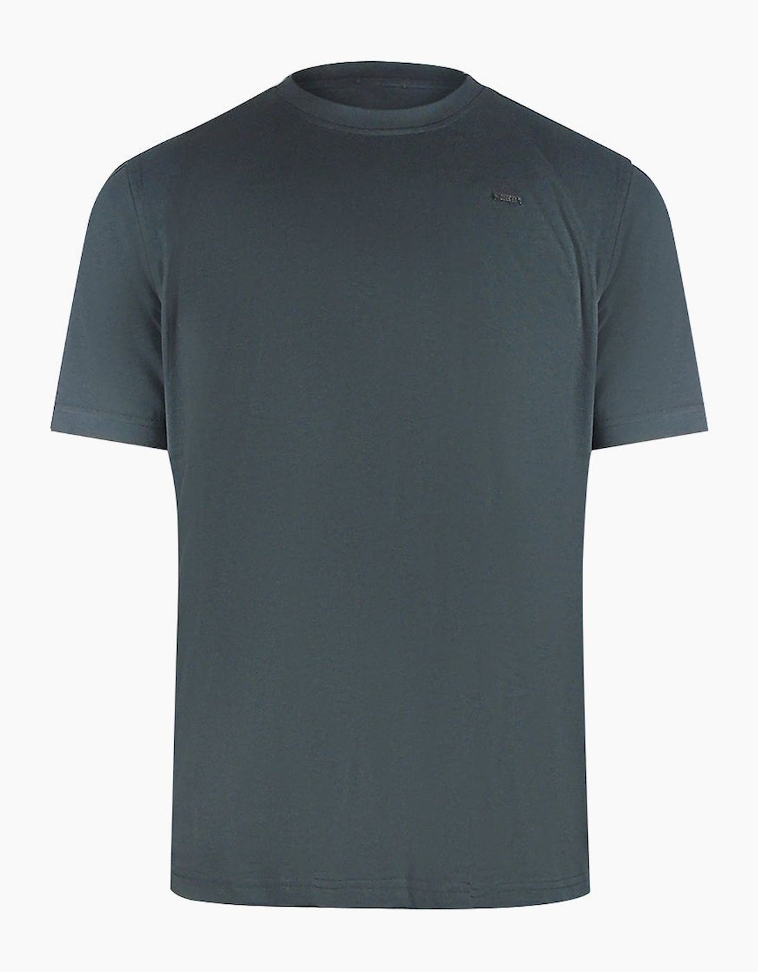 Diesel Men's Black Plaque Logo Grey T-Shirt  34 Xs