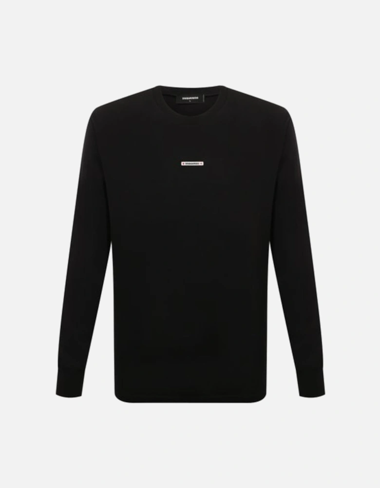 Small Logo Long Sleeve Black T-Shirt