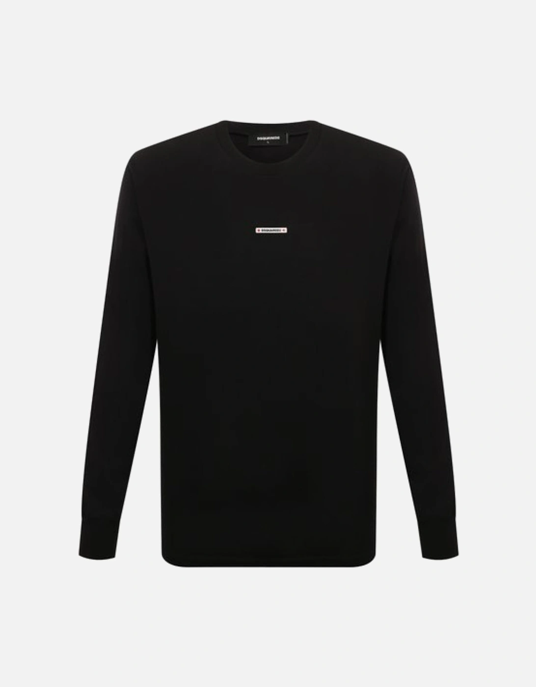 Small Logo Long Sleeve Black T-Shirt, 5 of 4