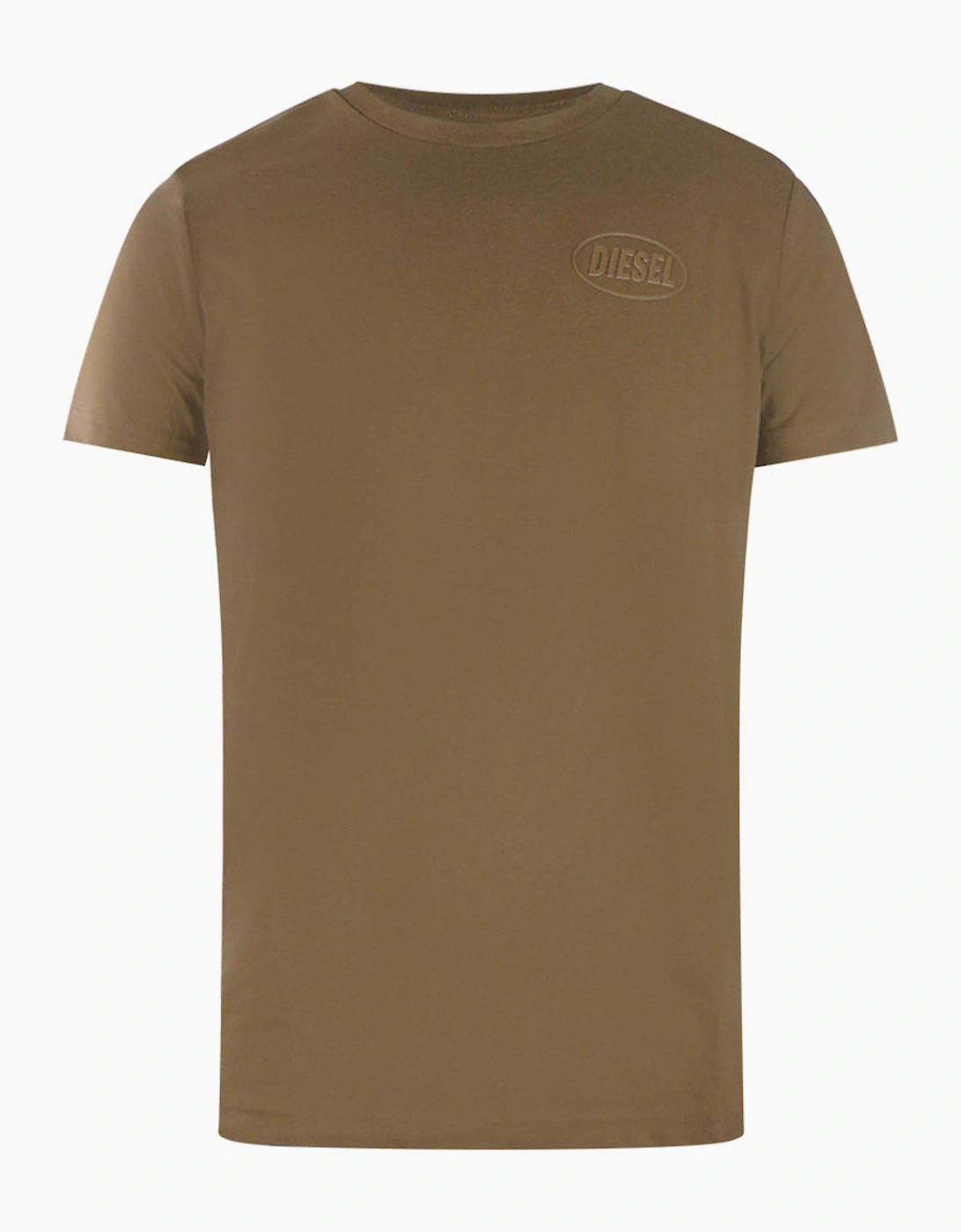 Diesel Men's Tan Monotone Logo Brown T-Shirt  42 Xl
