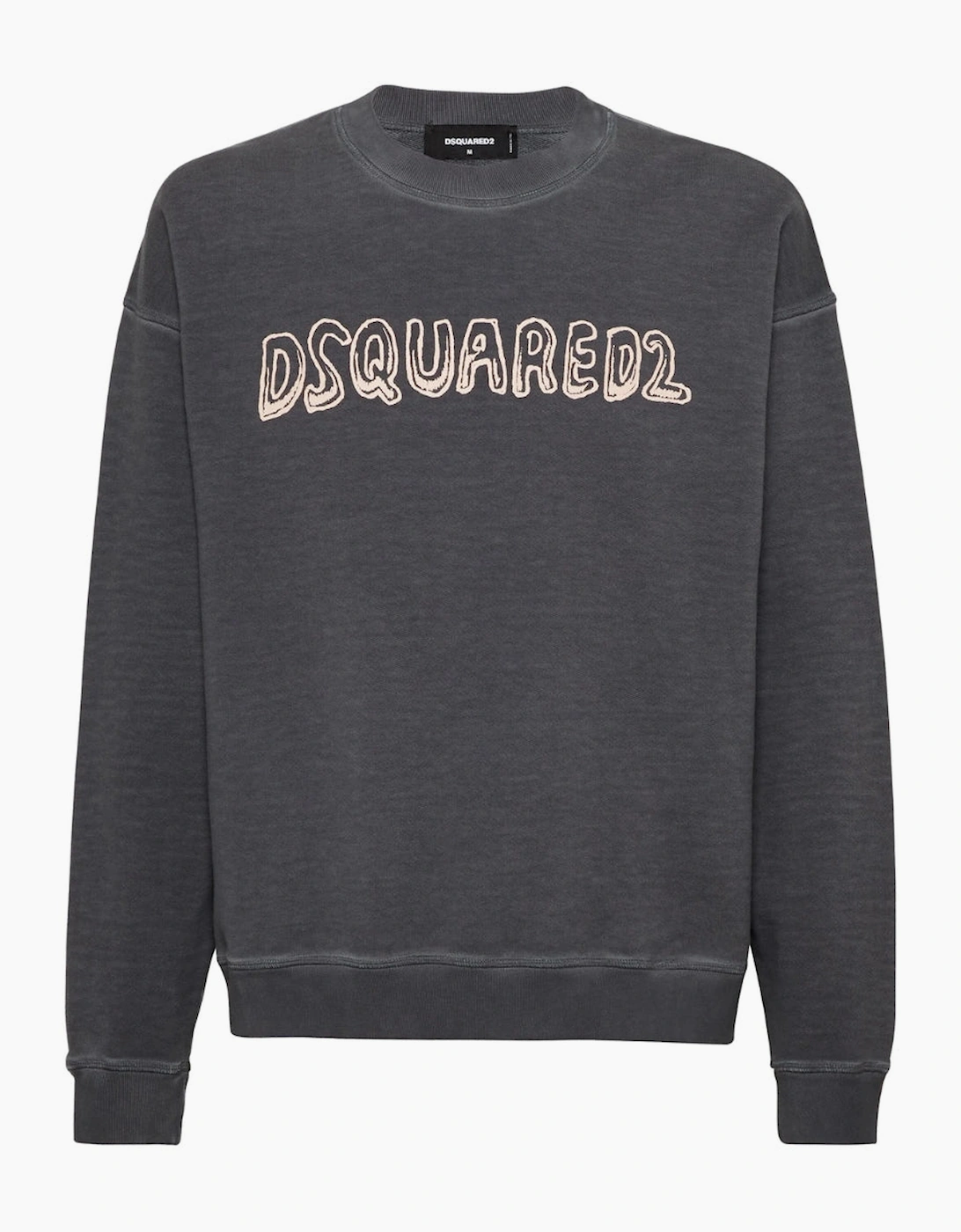 Dsquared2 Men's Grey Best Fade Logo Charcoal Sweatshirt  40 L