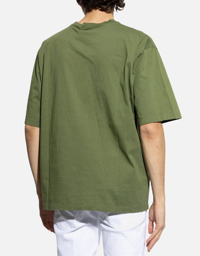 Pocket Logo Print Sage Green T-Shirt