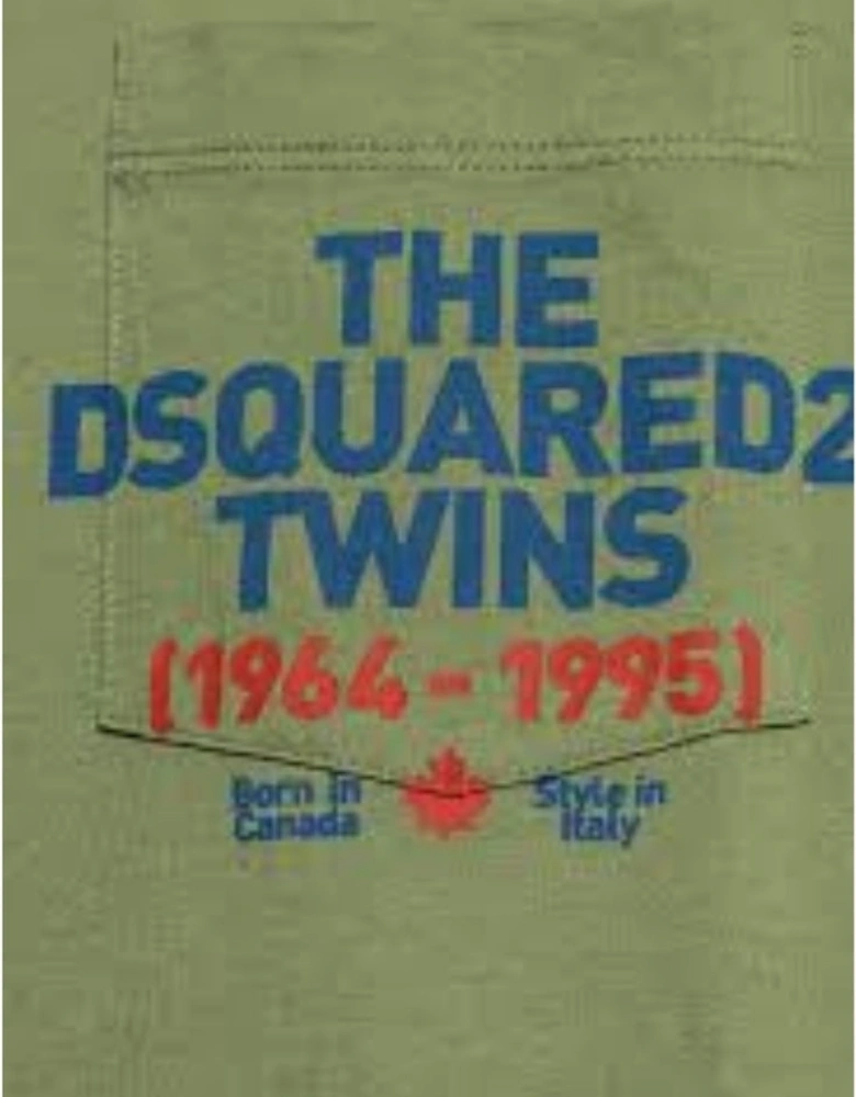 Pocket Logo Print Sage Green T-Shirt