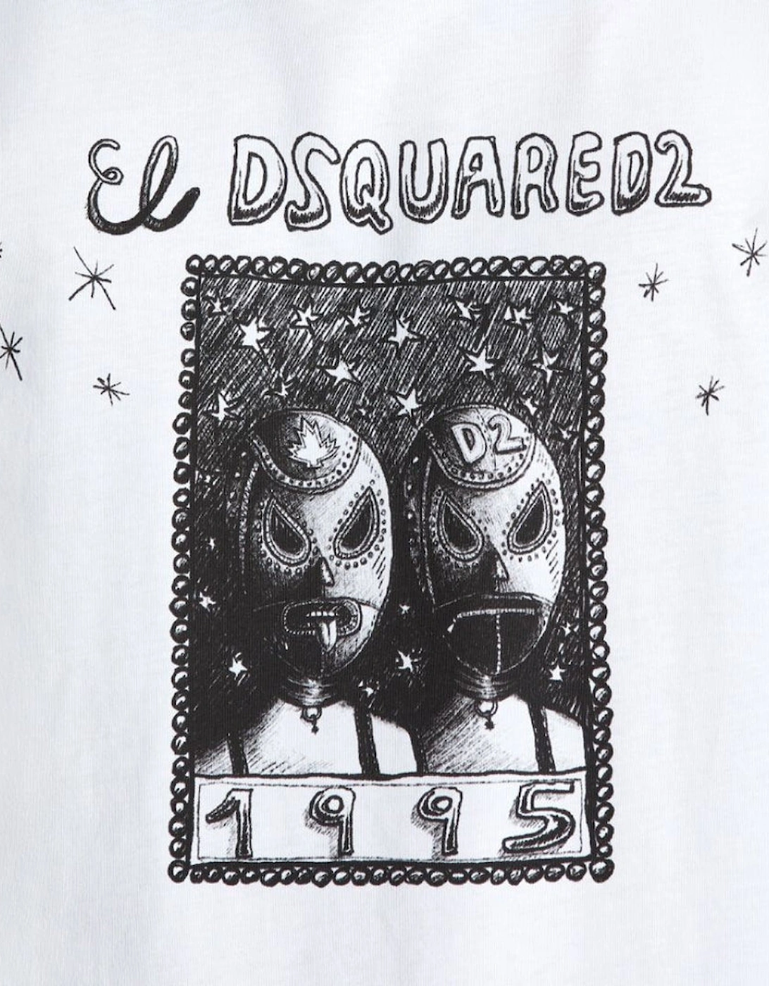 Cartoon El Design White T-Shirt