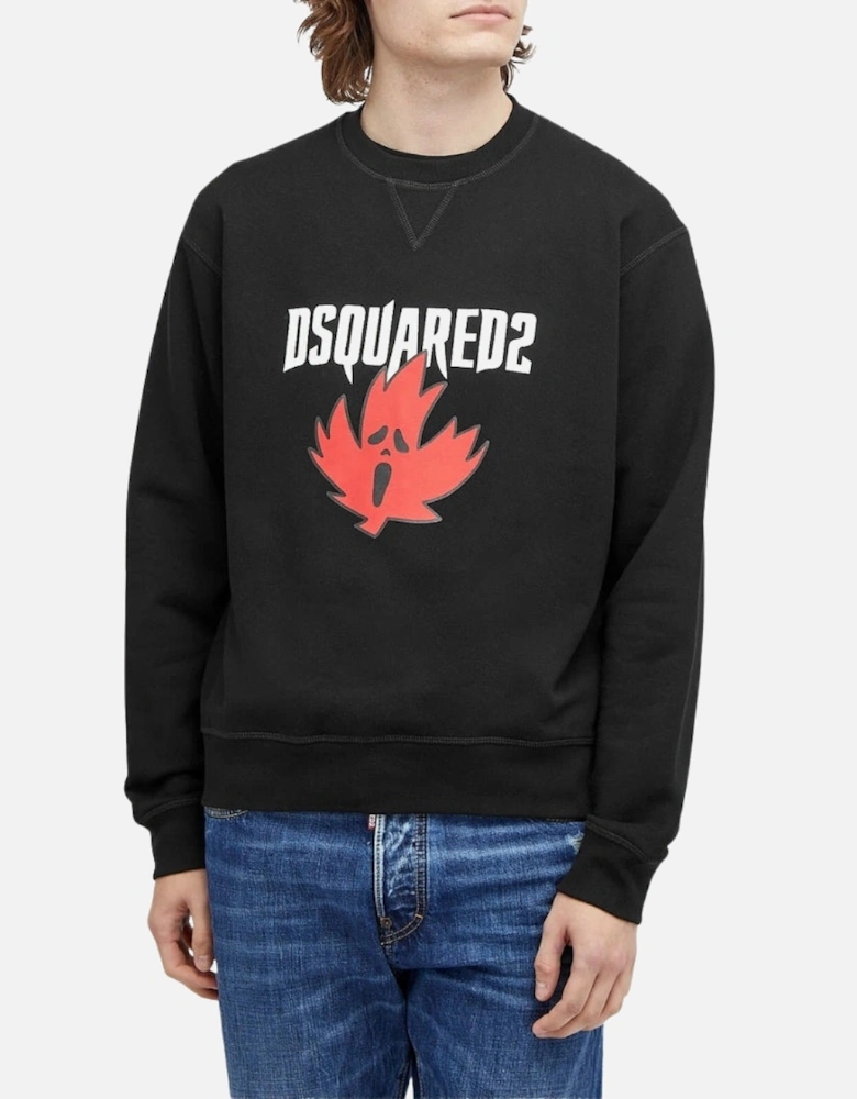 Horror Maple Leaf Cool Fit Black Sweatshirt