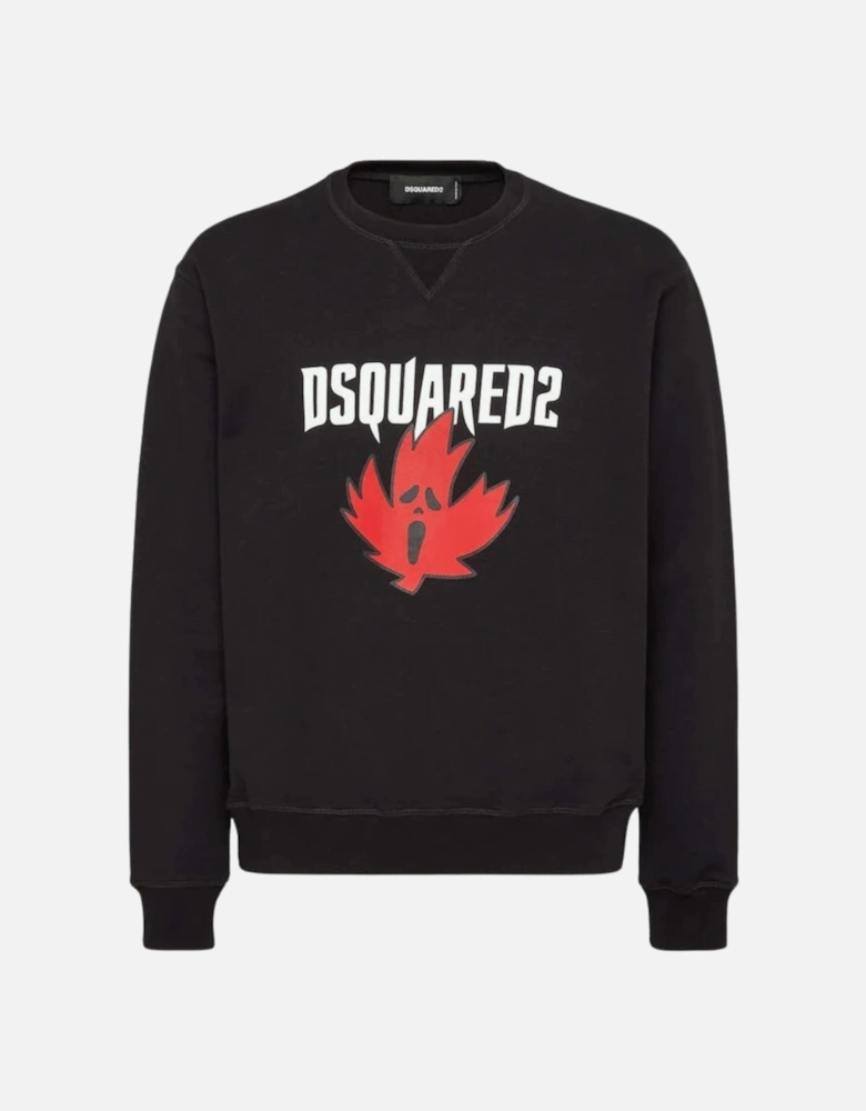 Horror Maple Leaf Cool Fit Black Sweatshirt