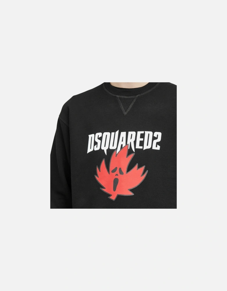 Horror Maple Leaf Cool Fit Black Sweatshirt