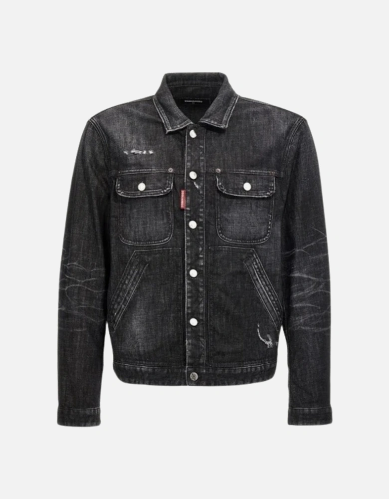 Easy Wash Jean Jacket Black